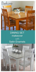 Dining Set Makeover with Satin Enamels